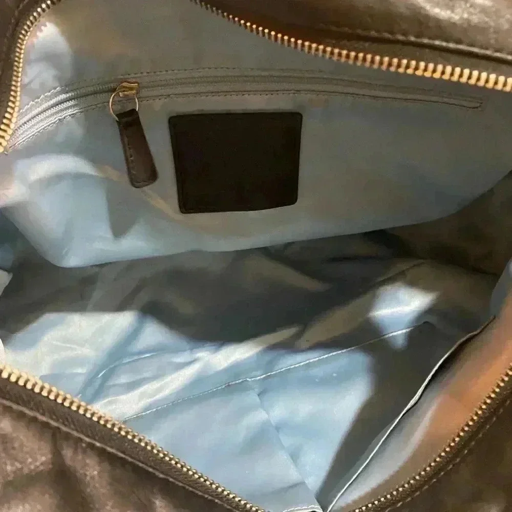 Coach black leather satchel handbag